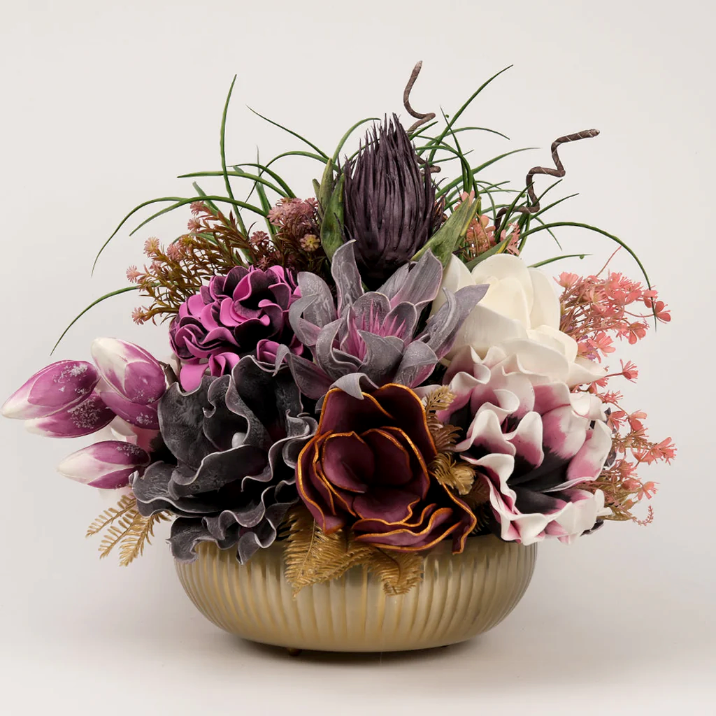 İthal Çiçekli Lüx Antik Vazo No:2