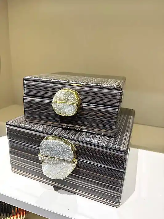 Dekoratif Cam Kutu İkili No:33