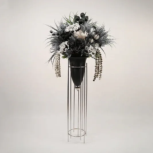 Yapay Çiçekli Uzun Mermi Vazo No:1