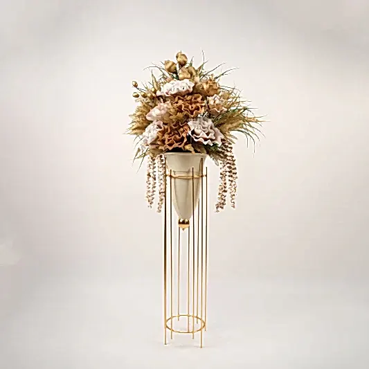 Yapay Çiçekli Uzun Mermi Vazo No:5