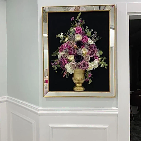 Dekoratif 3D Çiçekli Ayna Çerçeve Tablo No:3
