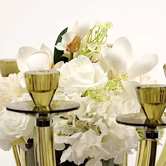 8 Kollu Kristal Şamdan Yeşil