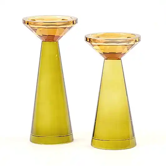 İkili Kristal İthal Ufo Mumluk Yeşil