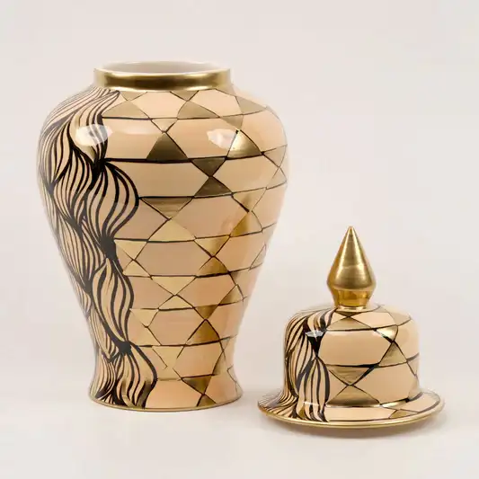 El Yapımı Desenli Küp Gold