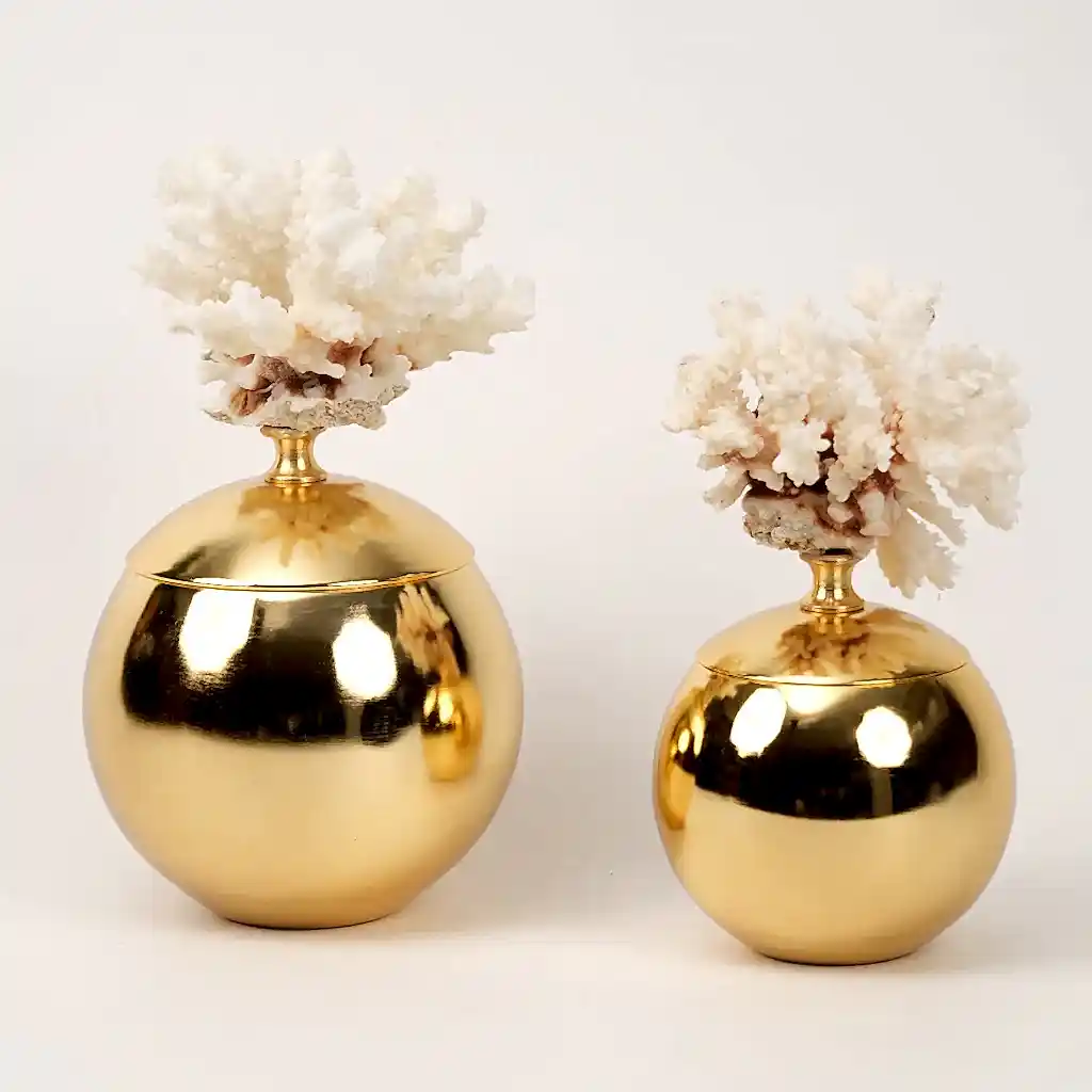 Doğal Mercanlı İkili Küre Gold