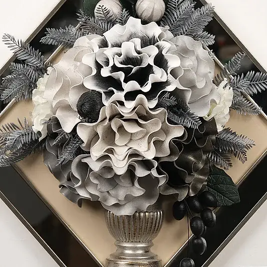 Yapay Çiçekli Aynalı Baklava Tablo No:1