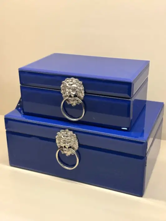 Dekoratif Cam Kutu İkili No:37