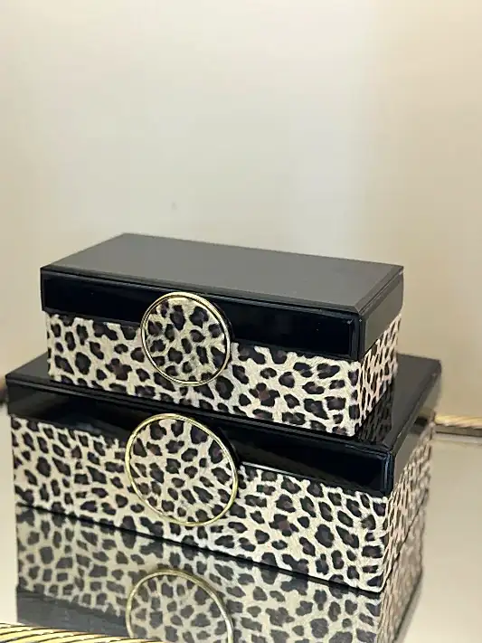 İthal Leopar Desen Dekoratif Kutu