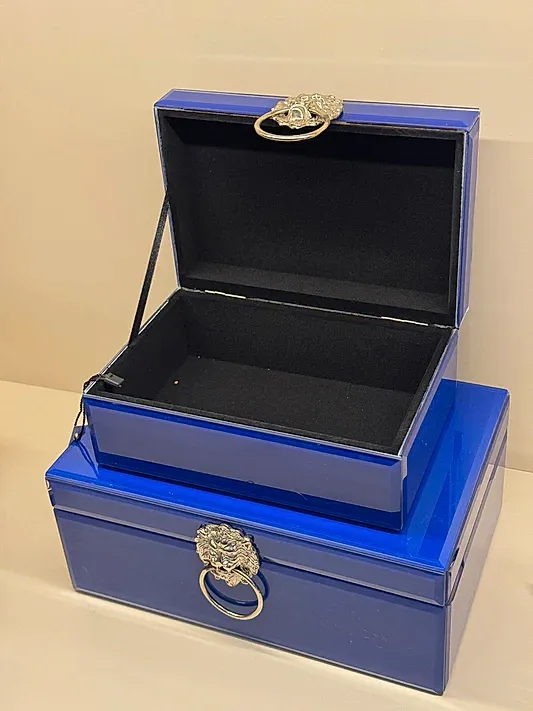 Dekoratif Cam Kutu İkili No:37