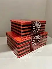 Gümüş Tokalı Siyah Çizgili Turuncu Dekoratif Kutu