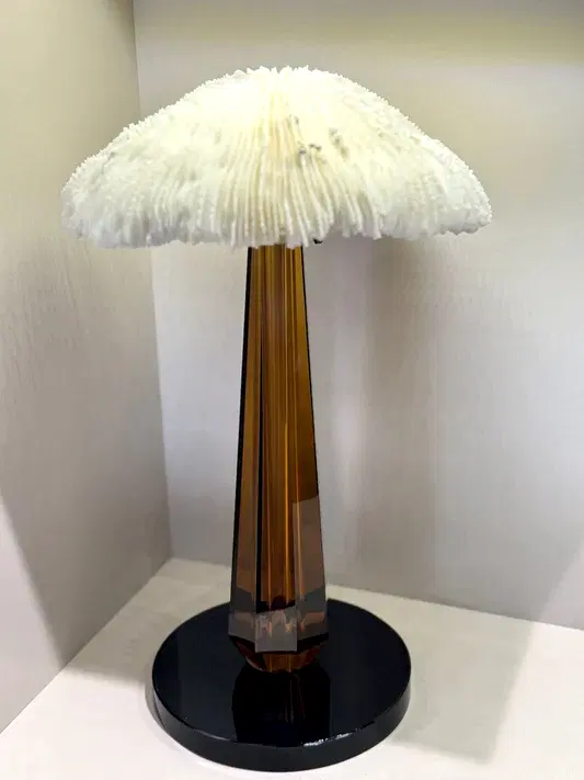 Kristal Kaideli Doğal Mercan Dekor Ambe