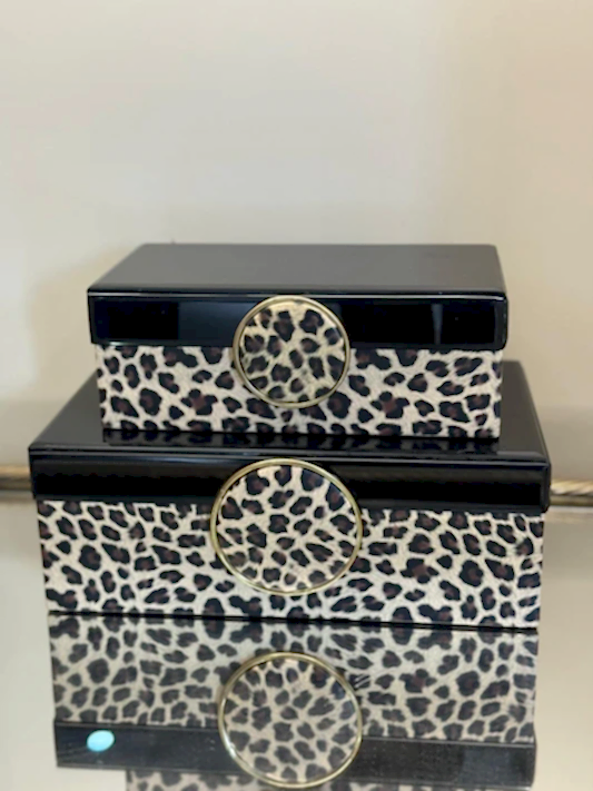 İthal Leopar Desen Dekoratif Kutu