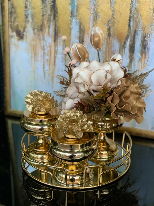 Kampanyalı Tepsili Set - Gold