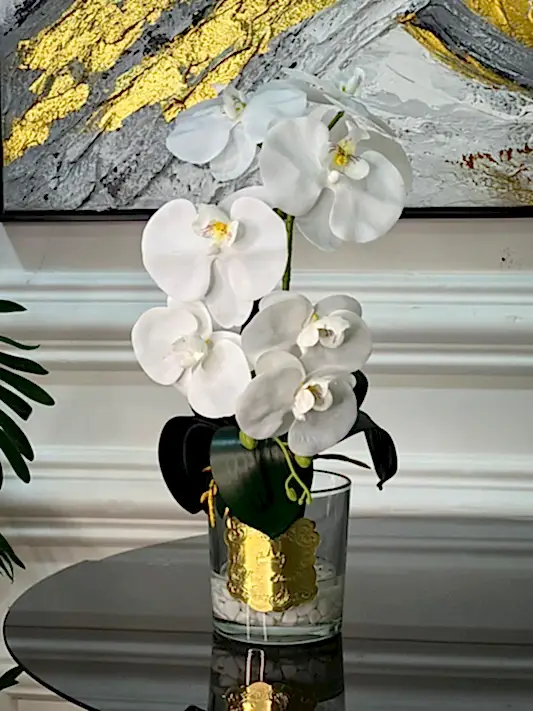 Armalı Cam Vazoda Islak Orkide Tanzimi No:2