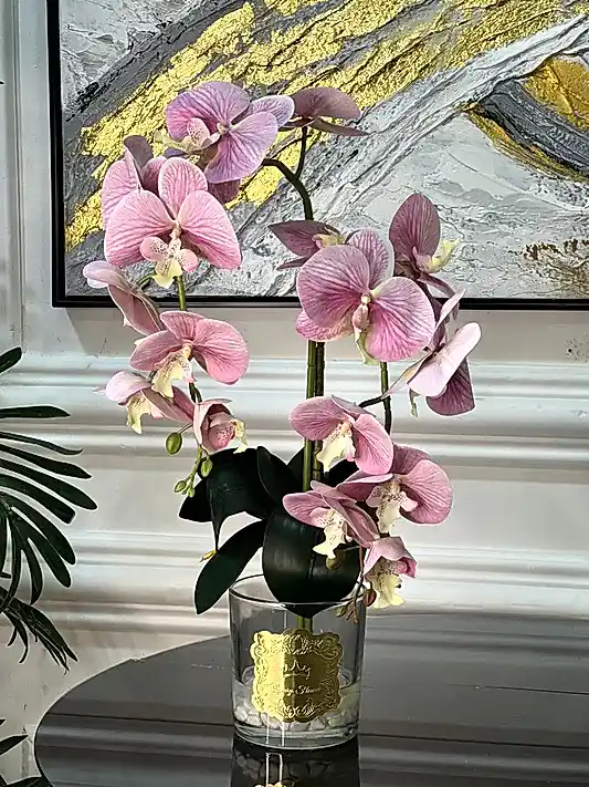 Armalı Cam Vazoda Islak Orkide Tanzimi No:3