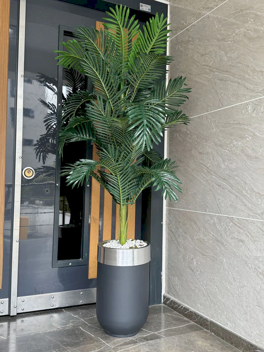 Siyah Davul Saksı Gümüş Şeritli Arekalı No:2