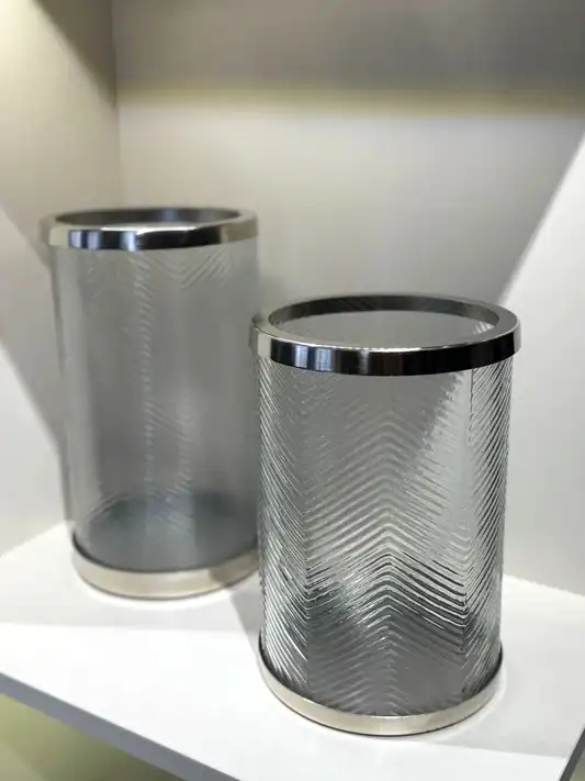 İkili Gümüş Çizgili Cam Mumluk