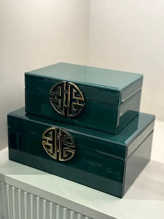 Dekoratif Cam Kutu İkili No:36