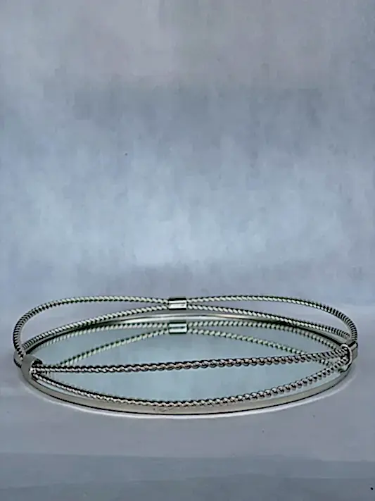 Gümüş Burgulu Aynalı Tepsi